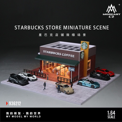 MoreArt 1/64 Scale - Starbucks Store Miniature DIorama (Realistic Scene, Lighted) - (PRE-ORDER)