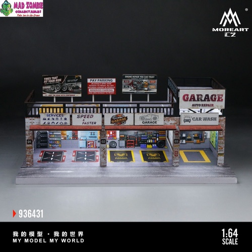 MoreArt 1/64 Scale - American-style Auto Repair Shop - (PRE-ORDER)