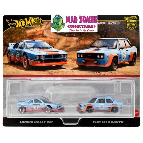 Hot Wheels 1/64 Premium 2 Pack Lancia Rally 037/ Fiat 131 Abarth
