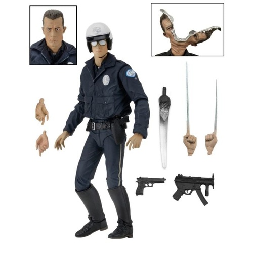 Terminator 2: Judgement Day - T-1000 Motorcycle Cop Ultimate 7” Action Figure