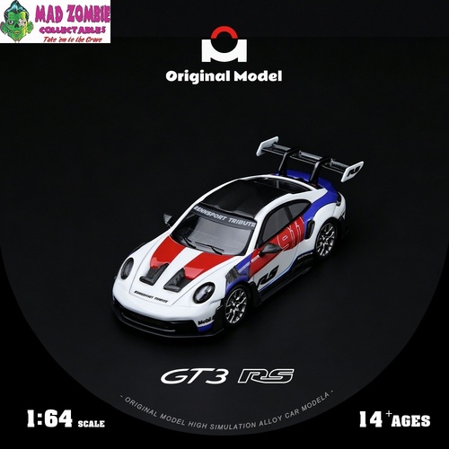 Original Model 1/64 Scale - 992 GT3 RS Red and Blue with Carbon Accents - (Pre-Order)