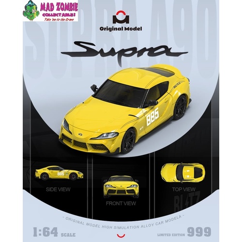 Time Micro 1/64 Scale - Supra A90 Yellow MF Ghost #885   (PRE-ORDER)