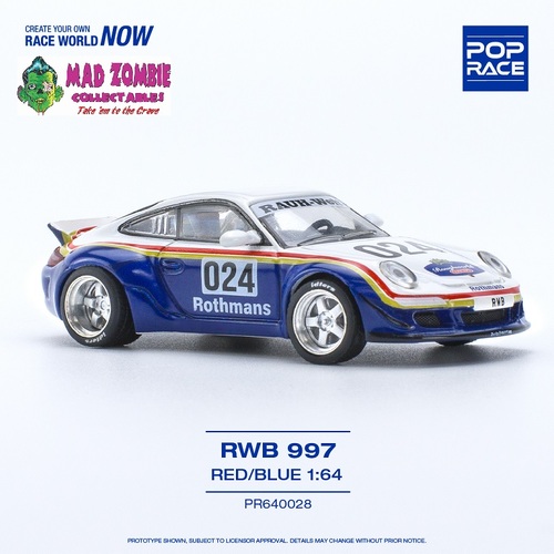 Pop Race 1/64 Scale - RWB 997 RED BLUE
