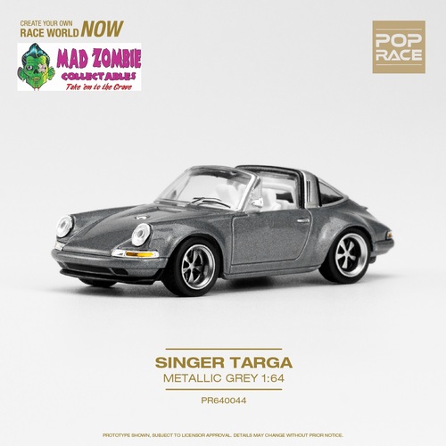 Pop Race 1/64 Scale - Singer Targa Metallic Grey