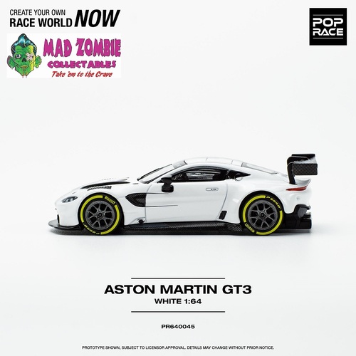 Pop Race 1/64 Scale - Aston Martin GT3 White