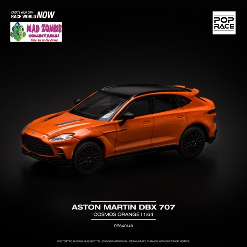 Pop Race 1/64 Scale - ASTON MARTIN DBX 707 COSMOS ORANGE