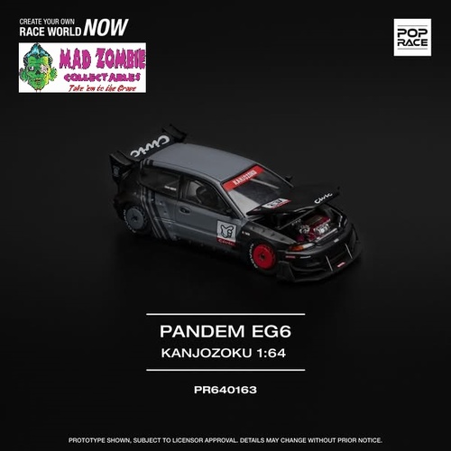 Pop Race 1/64 Scale - PANDEM CIVIC EG6 "KANJOZOKU" - PRE-ORDER