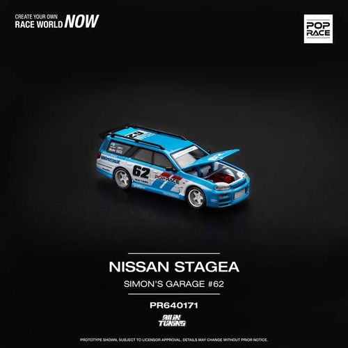 Pop Race 1/64 Scale -  Nissan Stagea "Simon's Garage"  - PRE-ORDER