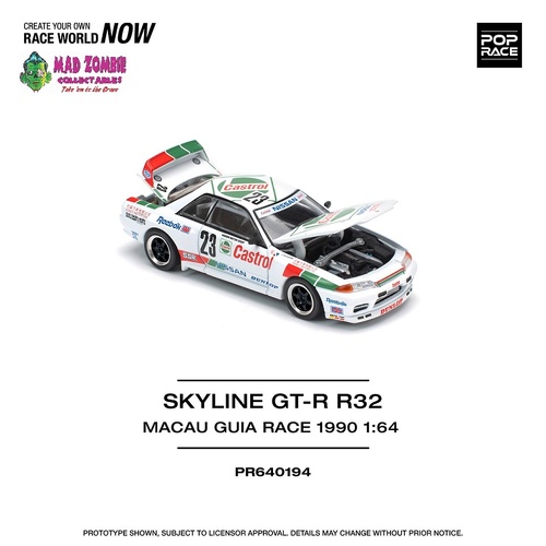 Pop Race 1/64 Scale - GT-R R32 MACAU GUIA RACE 1990 WINNER - PRE-ORDER