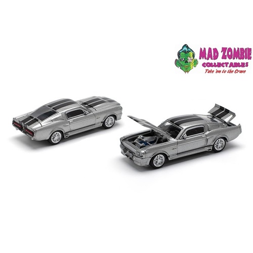 Pop Race 1/64 Scale - 1967 SHELBY MUSTANG GT500 GREY/BLACK