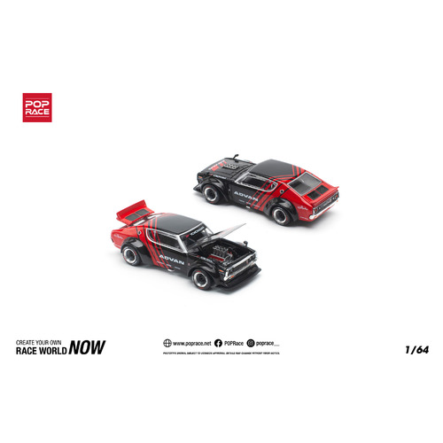 Pop Race 1/64 Scale - SKYLINE GT-R DRIFT (KENMERI) ADVAN LIVERY 