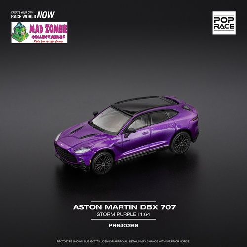 Pop Race 1/64 Scale - ASTON MARTIN DBX 707 - STORM PURPLE - PRE-ORDER