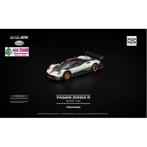Pop Race 1/64 - PAGANI ZONDA R WHITE - PRE-ORDER