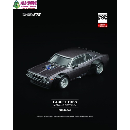 Pop Race 1/64 -LAUREL C130 METALLIC GREY NEW TOOLING - PRE-ORDER