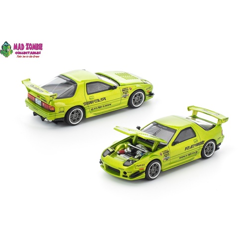 Pop Race 1/64 - MAZDA RX7 FC3S RE-AMEMIYA LUMINOUS GREEN - PRE-ORDER