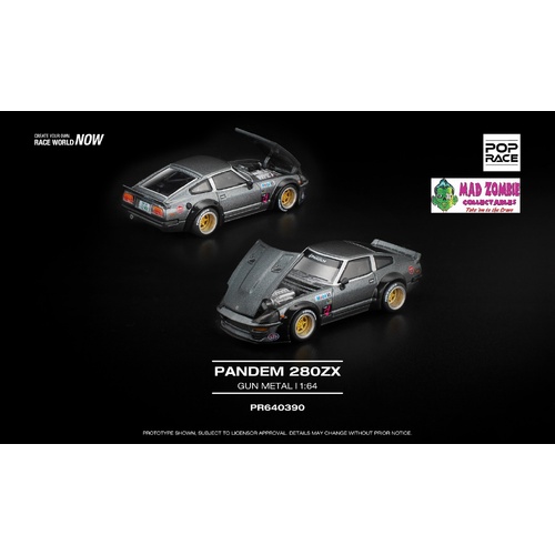 Pop Race 1/64 - Pandem 280ZX Gun Metal -  PRE-ORDER