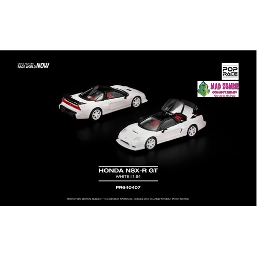 Pop Race 1/64 - HONDA NSX-R GT WHITE - PRE-ORDER