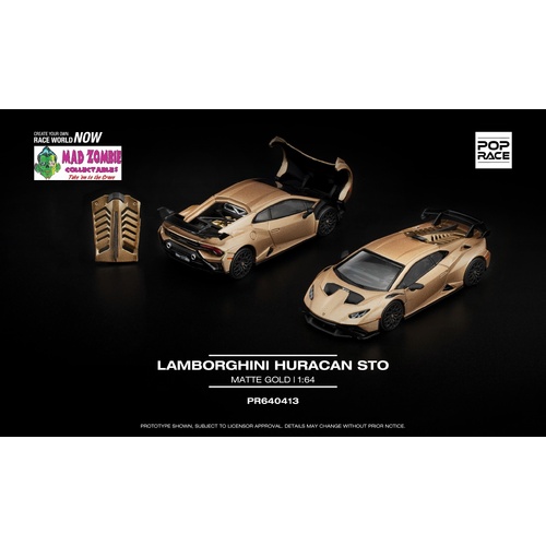 Pop Race 1/64 - Lamborghini Huracan STO Matte Gold -  PRE-ORDER