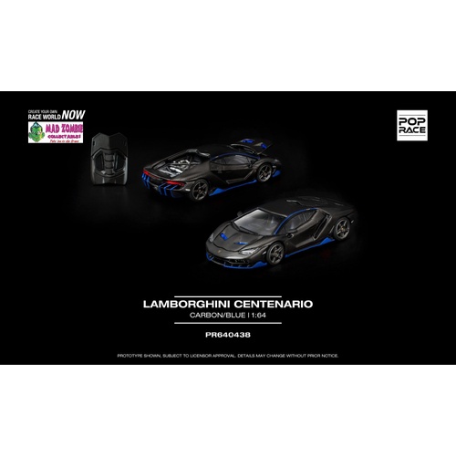 Pop Race 1/64 - LAMBORGHINI CENTENARIO CARBON BLUE - PRE-ORDER