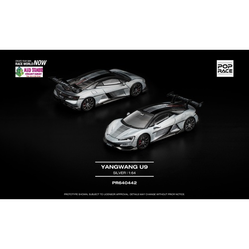 Pop Race 1/64 - YANGWANG U9 - SILVER -  PRE-ORDER