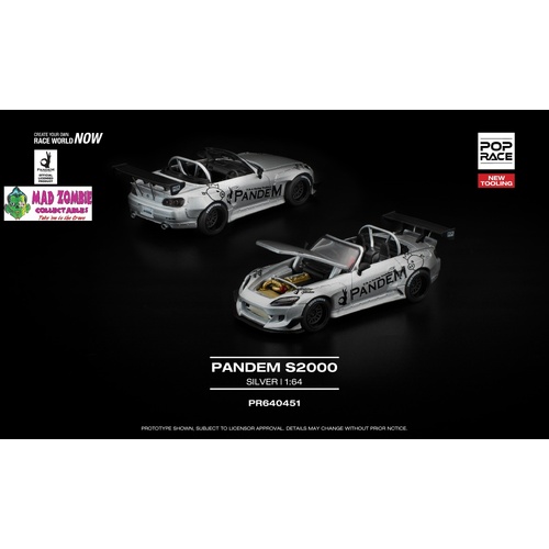 Pop Race 1/64 - Pandem S2000 Silver - PRE-ORDER