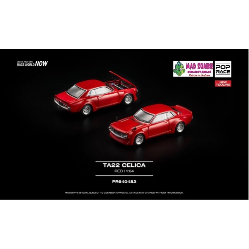 Pop Race 1/64 - TA22 CELICA RED (NEW TOOLING)  - PRE-ORDER