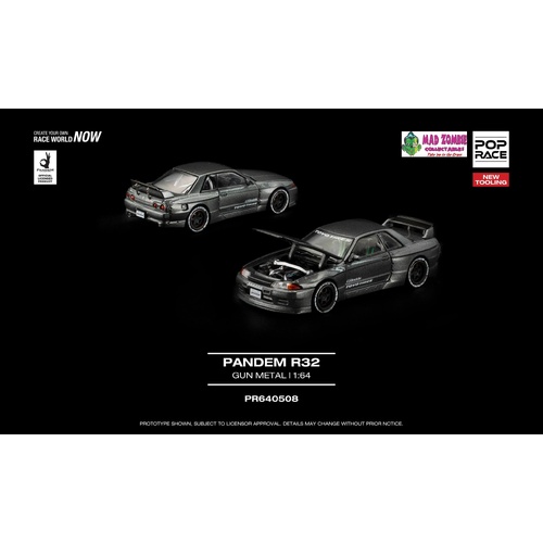 Pop Race 1/64 - PANDEM R32 GUN METAL NEW TOOLING - PRE-ORDER