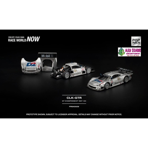 Pop Race 1/64 - MERCEDES-BENZ AMG CLK GTR FIA GT CHAMPIONSHIP 1997 - PRE-ORDER