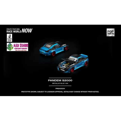 Pop Race 1/64 - PANDEM S2000 METALLIC BLUE - PRE-ORDER