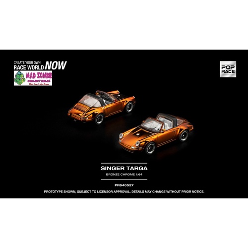Pop Race 1/64 - SINGER TARGA BRONZE CHROME - PRE-ORDER