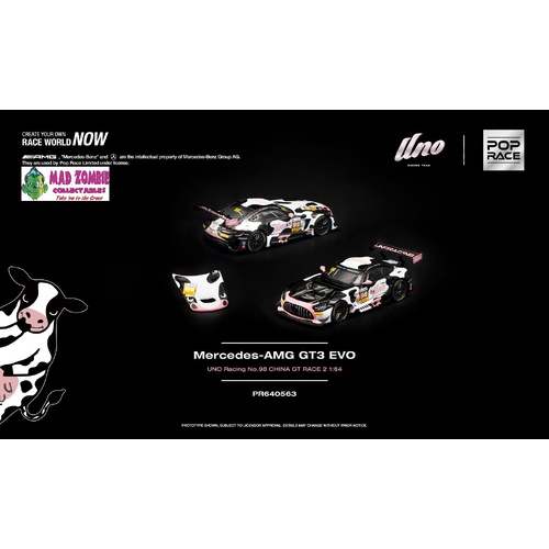 Pop Race 1/64 - MERCEDES-AMG GT3 EVO UNO RACING NO.98 CHINA GT RACE 2 "Momo" - PRE-ORDER