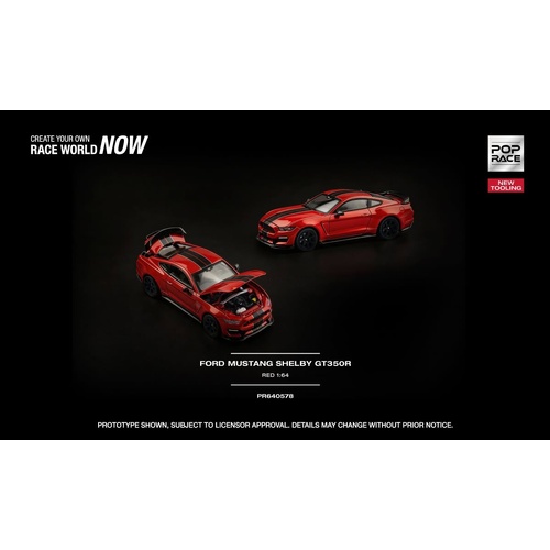 Pop Race 1/64 - FORD MUSTANG SHELBY GT350R RACE RED - PRE-ORDER