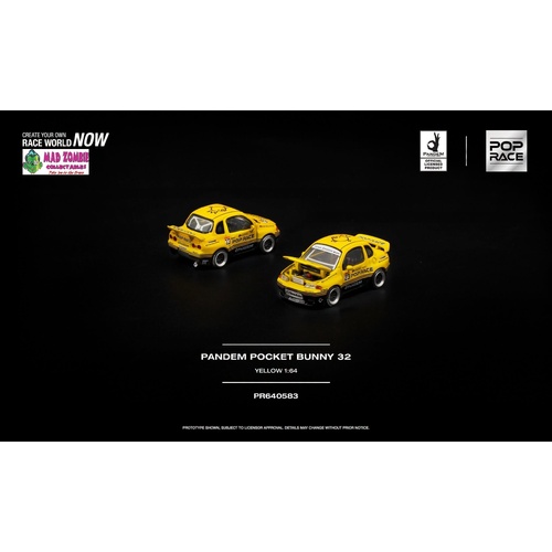 Pop Race 1/64 - PANDEM POCKET BUNNY 32 YELLOW - PRE-ORDER