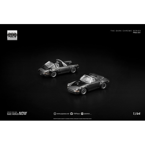 Pop Race 1/64 - Dark Chrome Series - Singer Targa Dark Chrome -  PRE-ORDER