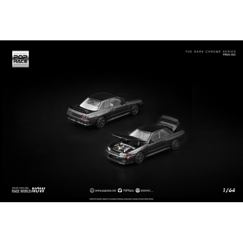 Pop Race 1/64 - Dark Chrome Series - R32 GT-R Dark Chrome -  PRE-ORDER