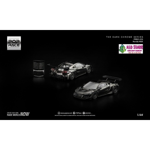 Pop Race 1/64 - HONDA NSX GT3 EV022 DARK CHROME - PRE-ORDER