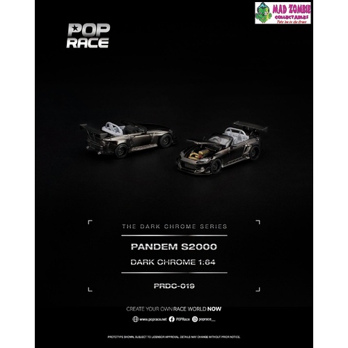 Pop Race 1/64 - PANDEM S2000 DARK CHROME - PRE-ORDER