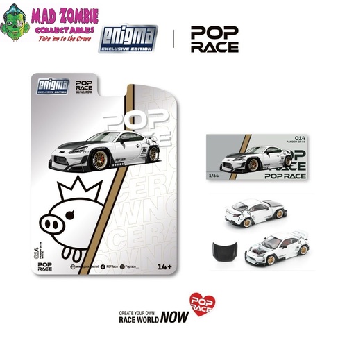 Pop Race 1/64 Scale - Pandem GR86 Rocket Bunny Crystal White Pearl - PRE-ORDER