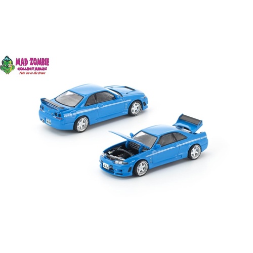 Pop Race 1/64 - Skyline R33 GT-R Nismo 400R Open-Hood, Visible Engine Championship Blue - (US Special Blister Pack Edition) - PRE-ORDER