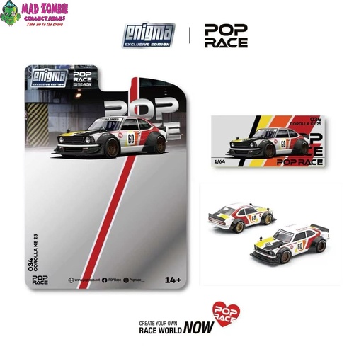 Pop Race 1/64 - Corolla KE25 Racing #60 - PRE-ORDER
