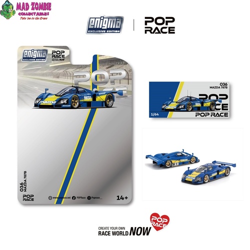 Pop Race 1/64 - MAZDA 787B RACING BLUE/YELLOW - PRE-ORDER