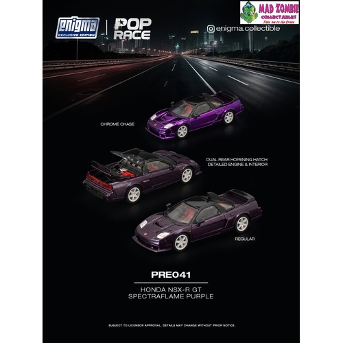Pop Race 1/64 - HONDA NSX-R GT - SPECTRAFLAME PURPLE (Possible Chase Supplied) - PRE-ORDER