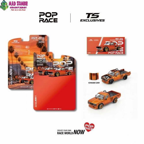 Pop Race 1/64 - PANDEM 620 PICKUP Orange Chrome (Possible Chase Supplied) - PRE-ORDER