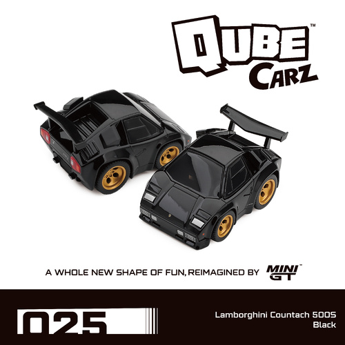 MINI GT Qube Carz - Lamborghini Countach 500S Black / Blister packaging - PRE ORDER