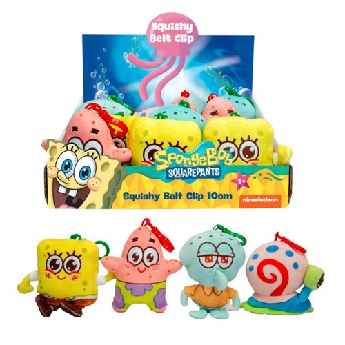 Spongebob Squarepants Squishy Belt Clips - Plush Keyrings