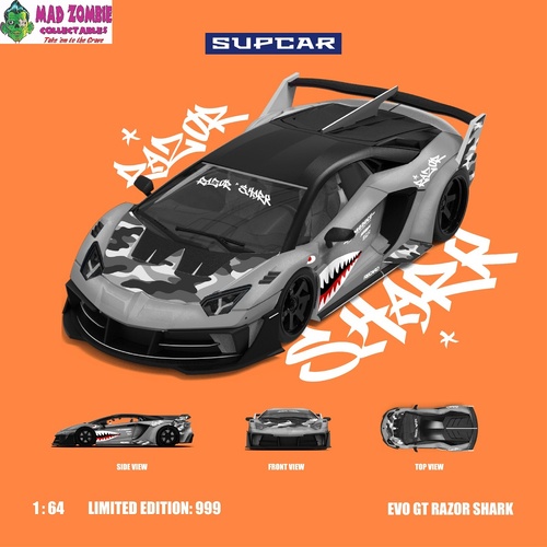 SupCar 1/64 - Lamborghini GTEVO Shark Mouth Livery (Limited to 999 Pieces World Wide) - PRE-ORDER
