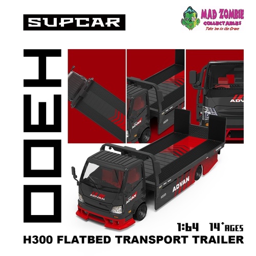 SupCar 1/64 - H300 Flat Transport Trailer - Advan - PRE-ORDER