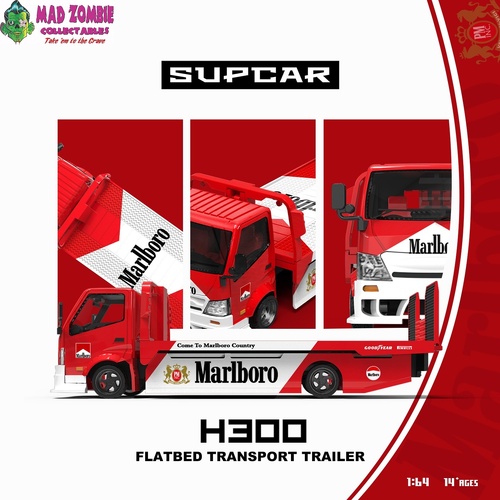 SupCar 1/64 - H300 flatbed transport trailer - Marlboro Livery - PRE-ORDER