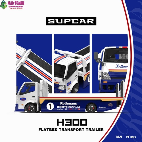 SupCar 1/64 - H300 flatbed transport trailer - Rothmans Livery - PRE-ORDER