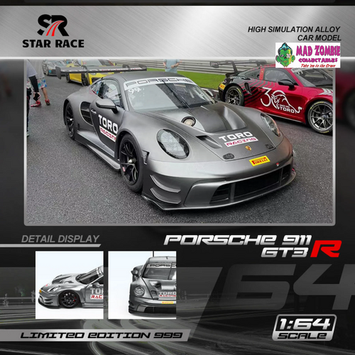 Star Race 1/64 - Porsche 911 GT3 - Matte Sliver Racing - Toro Racing